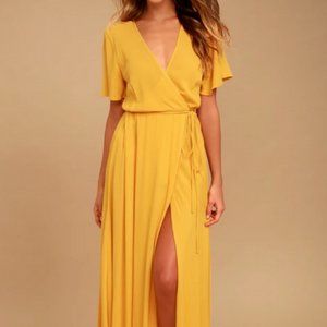 NWT Lulu's Yellow Wrap Dress